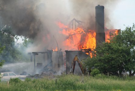 Compton farmhouse consumed by flames