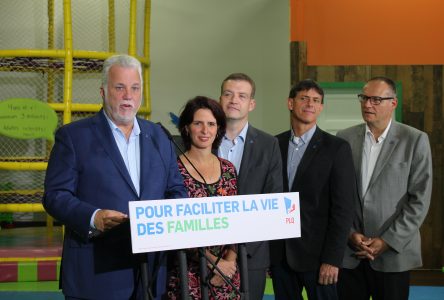Couillard in Sherbrooke on  the lead up to Election Day