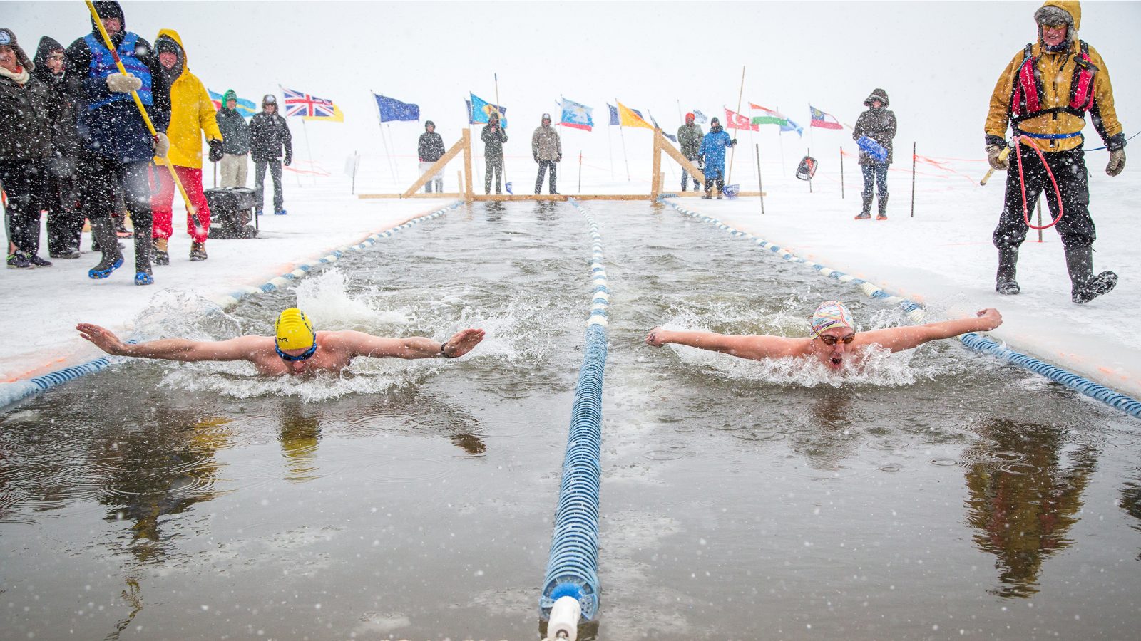 Anyone want to go swimming? How a joke led to 200 meters of frigid fun