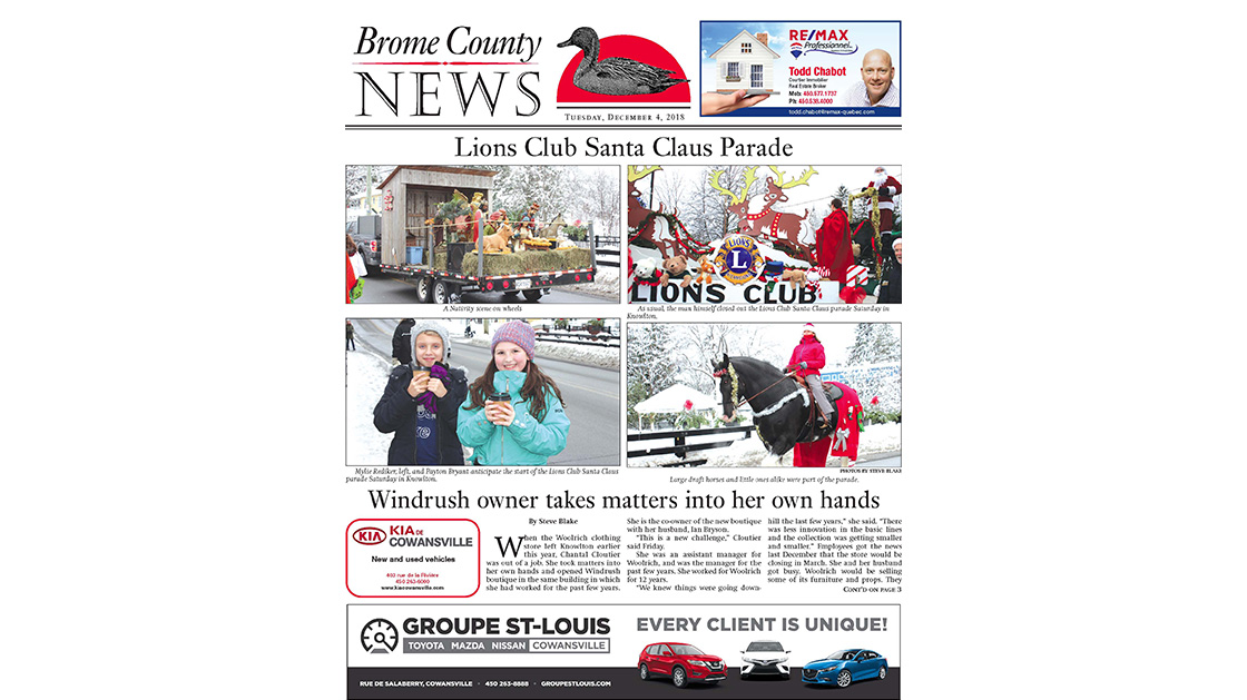 Brome County News – December 4, 2018 edition