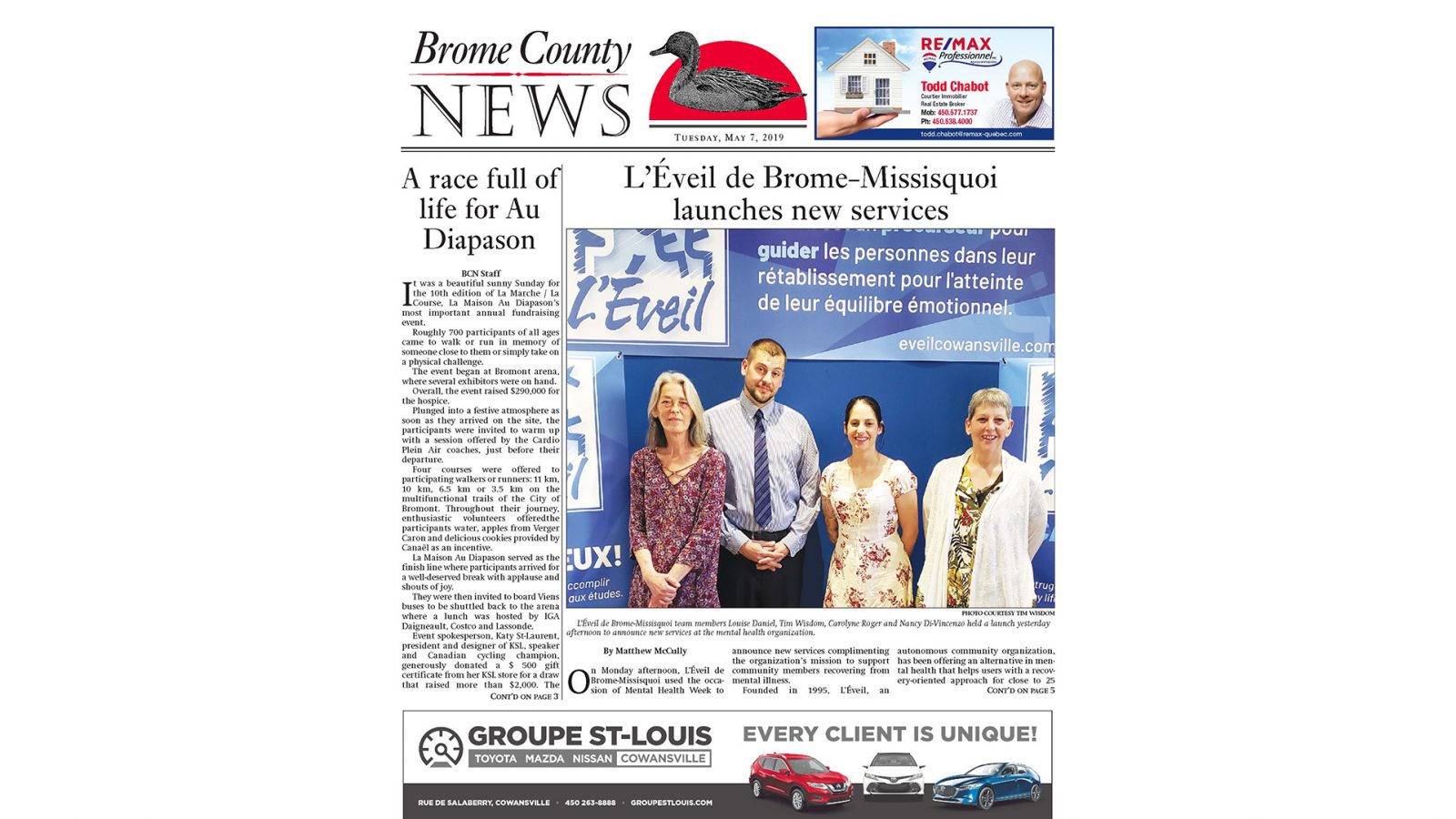 Brome County News – May 7, 2019 edition