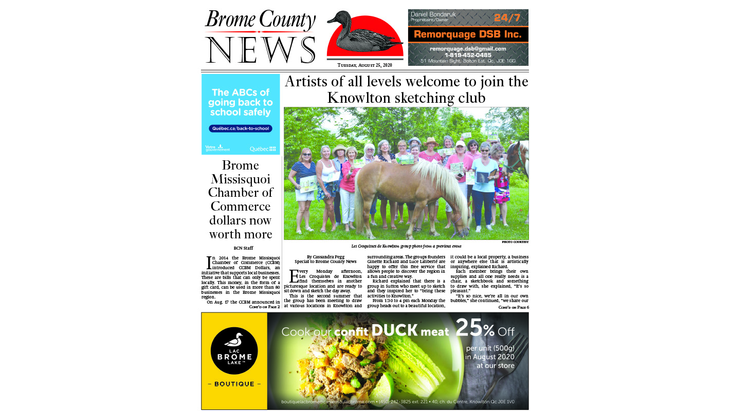 Brome County News – August 25, 2020 edition