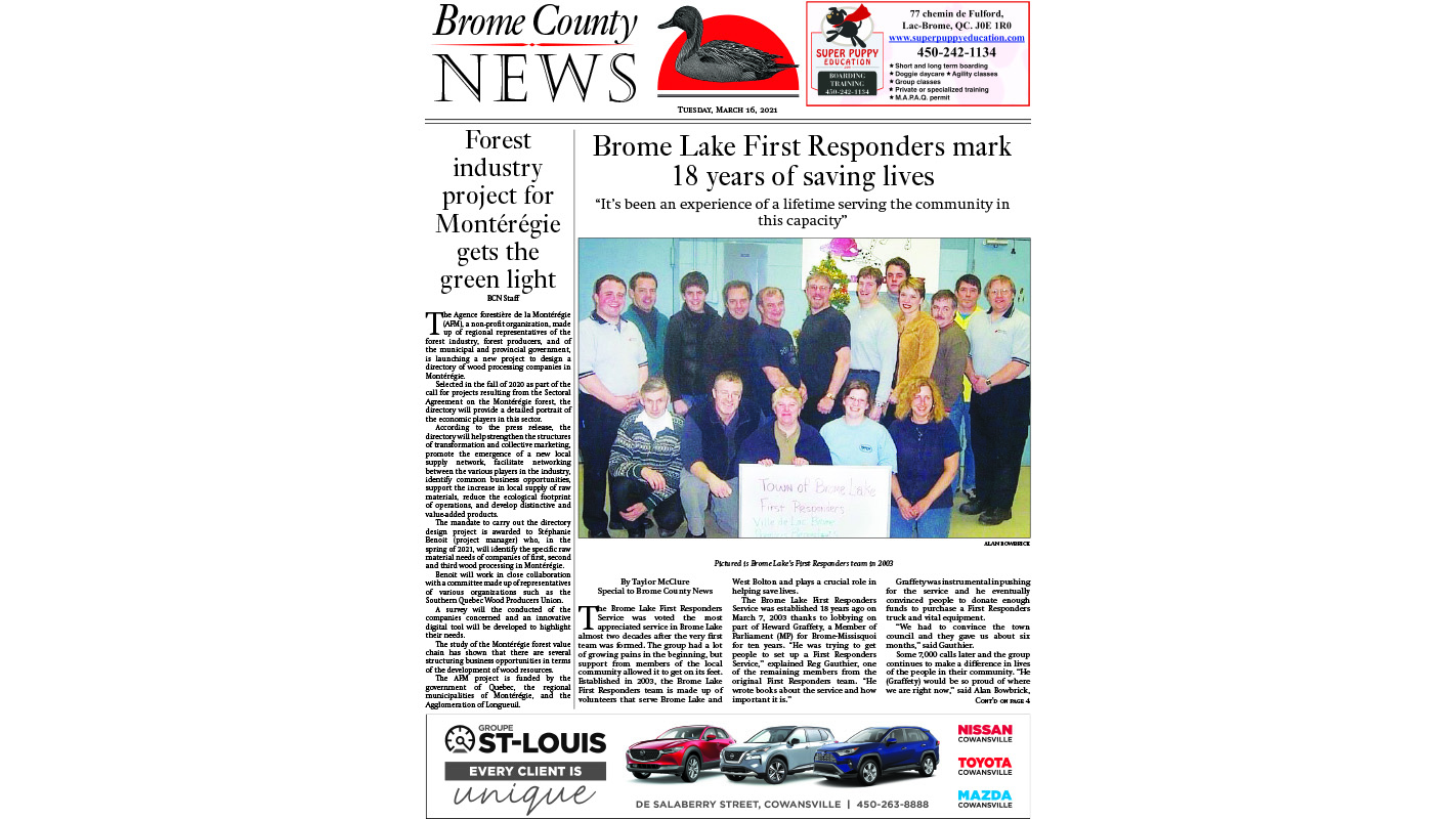 Brome County News – March 16, 2021 edition