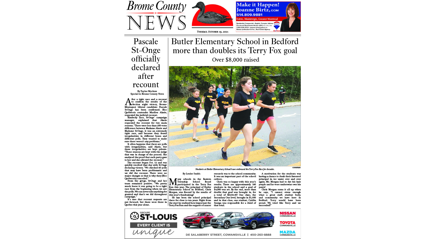 Brome County News – Oct. 19, 2021 edition