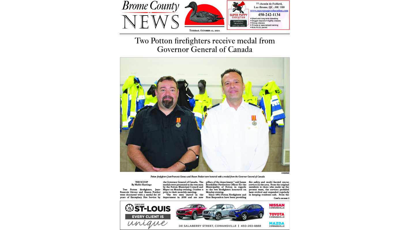 Brome County News – Oct. 12, 2021 edition