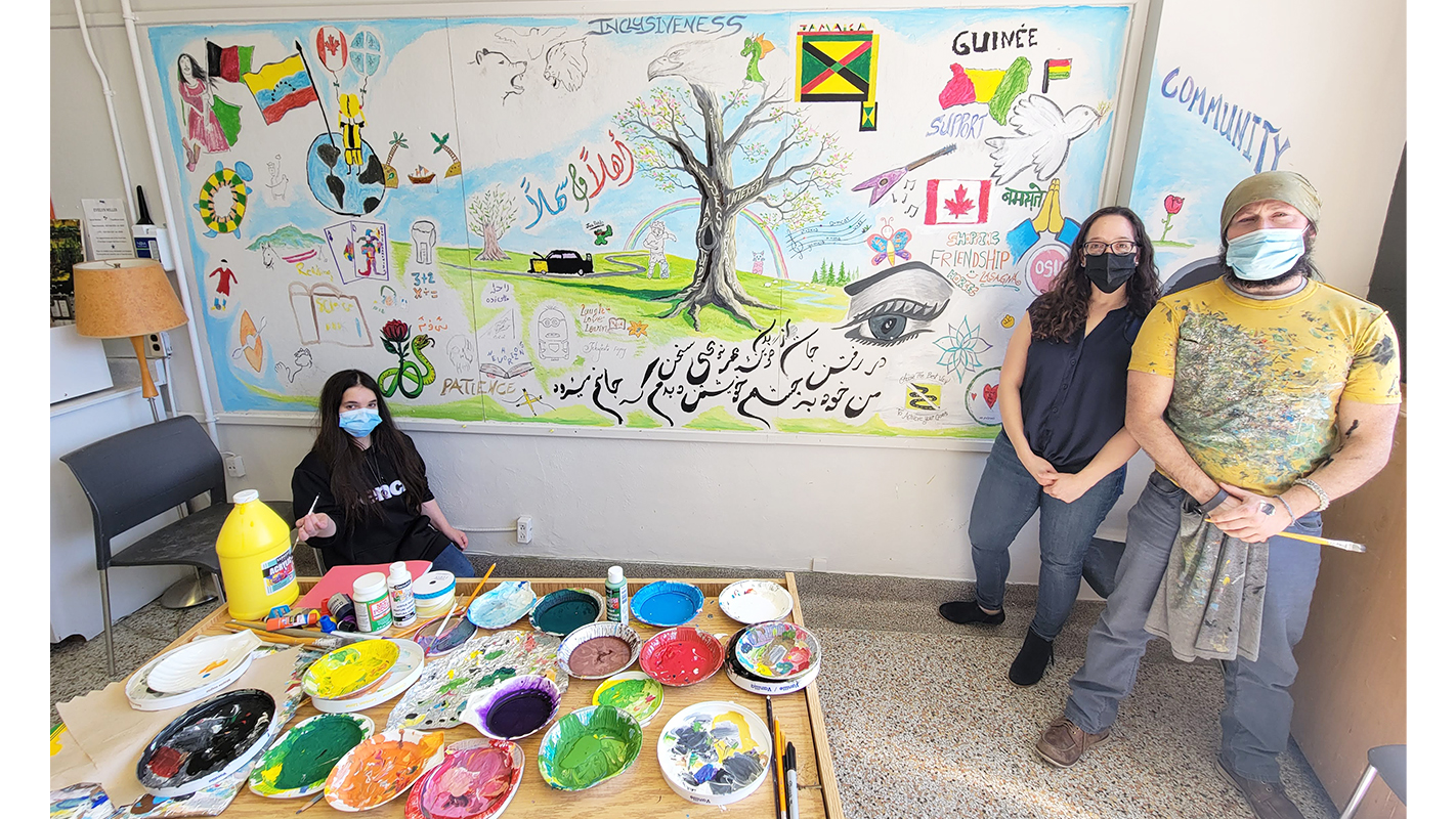 New Horizons students painting with pride