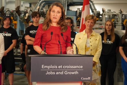 Freeland stops by Sherbrooke