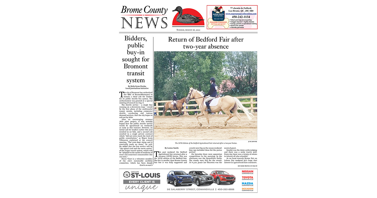 Brome County News – August 16, 2022 edition