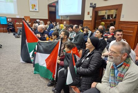 Protest for peace in Gaza at Sherbrooke’s City Council meeting, City adopts resolution of solidarity